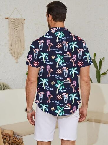 Hawaiian Shirts for Men Button Down Summer Beach Shirt in Saudi Arabia