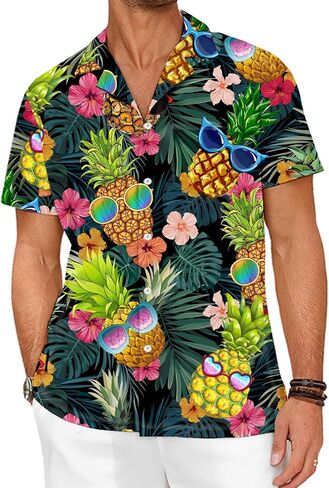 Hawaiian Shirts for Men Button Down Summer Beach Shirt in Saudi Arabia