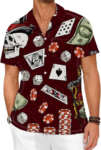Hawaiian Shirts for Men Button Down Summer Beach Shirt in Saudi Arabia