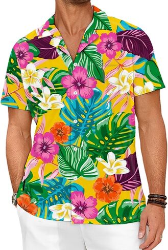 Hawaiian Shirts for Men Button Down Summer Beach Shirt in Saudi Arabia