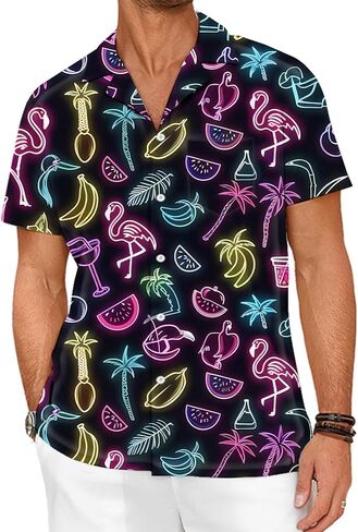 Hawaiian Shirts for Men Button Down Summer Beach Shirt in Saudi Arabia