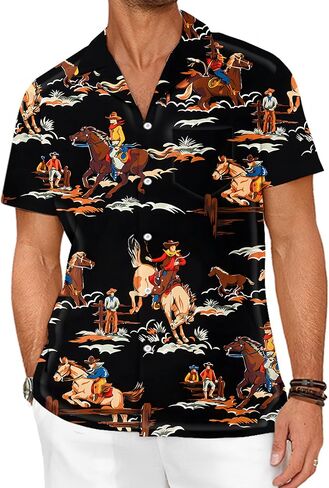Hawaiian Shirts for Men Button Down Summer Beach Shirt in Saudi Arabia