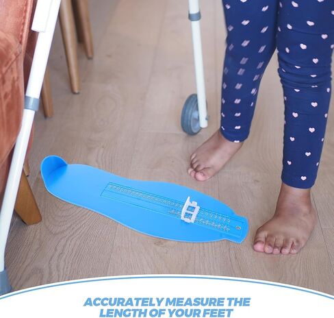 minkissy Adult Foot Measuring Device Shoe Measuring Gauge with Size Chart Portable Foot Sizer for Men Women and Home Use Blue in Kuwait