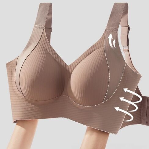 Women's Wireless Seamless Push Up Bra - 4 Pack Ribbed Support Sports Bras with Adjustable Wide Straps for Everyday Wear in Kuwait