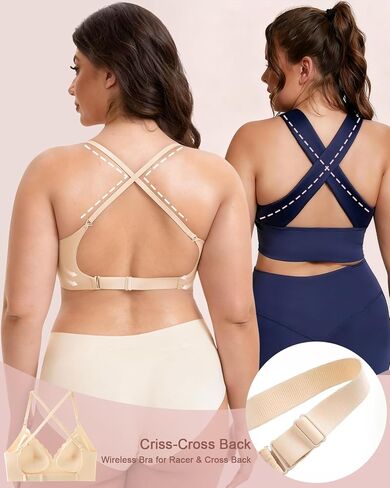 Low Back Bra - Halter Bra Backless Padded Low Cut Seamless Wave Bras Scalloped V Neck Criss-Cross Multiway Bralette in Saudi Arabia