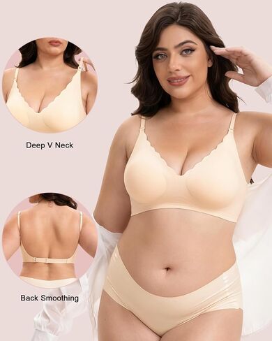 Low Back Bra - Halter Bra Backless Padded Low Cut Seamless Wave Bras Scalloped V Neck Criss-Cross Multiway Bralette in Saudi Arabia