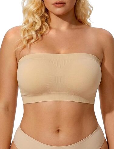 PoseFree Strapless Push Up Bra for Women Wireless Bandeau Bra with Fixed Pads Seamless Anti-Slip Tube Top Padded Bralette in Saudi Arabia