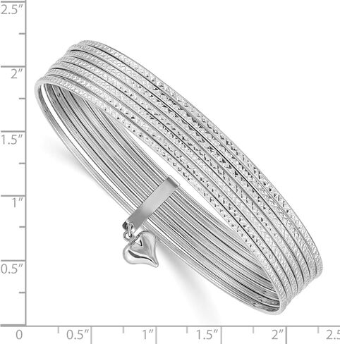 14k White Gold 8.5in D/C Slip On 7 Bangles in Saudi Arabia