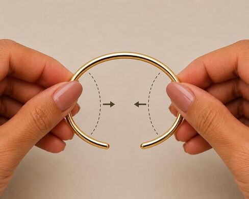 BE & CHEERY Gold Bangle Bracelet for Women, 14k Gold Plated Open Bangle, Stackable Stainless Steel Cuff Bracelets, Chunky Fashion Jewelry for Women, Trendy Elegant Design Bangle as Gifts in Kuwait