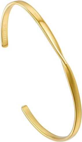 BE & CHEERY Gold Bangle Bracelet for Women, 14k Gold Plated Open Bangle, Stackable Stainless Steel Cuff Bracelets, Chunky Fashion Jewelry for Women, Trendy Elegant Design Bangle as Gifts in Kuwait