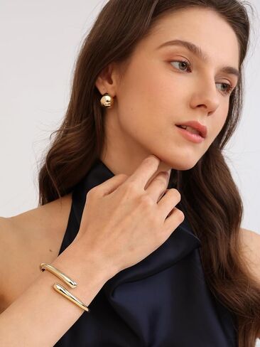 Gold Bangle Bracelets For Women,14k Gold Filled Bangle Bracelets,Chunky Hinged Bangle Bracelet,Bangle Bracelets Non Tarnish, Jewelry For Women Mothers Valentines Christmas in Saudi Arabia