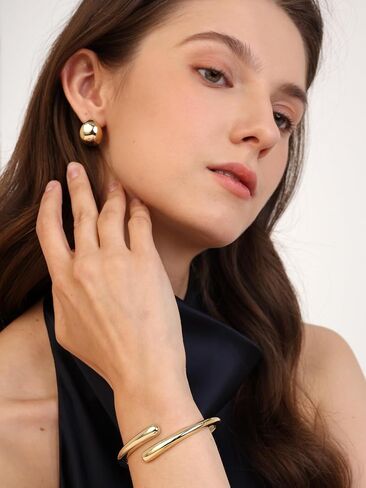 Gold Bangle Bracelets For Women,14k Gold Filled Bangle Bracelets,Chunky Hinged Bangle Bracelet,Bangle Bracelets Non Tarnish, Jewelry For Women Mothers Valentines Christmas in Saudi Arabia
