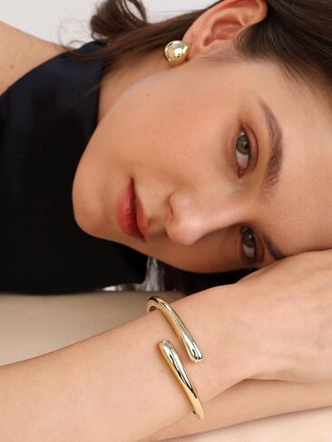 Gold Bangle Bracelets For Women,14k Gold Filled Bangle Bracelets,Chunky Hinged Bangle Bracelet,Bangle Bracelets Non Tarnish, Jewelry For Women Mothers Valentines Christmas in Saudi Arabia