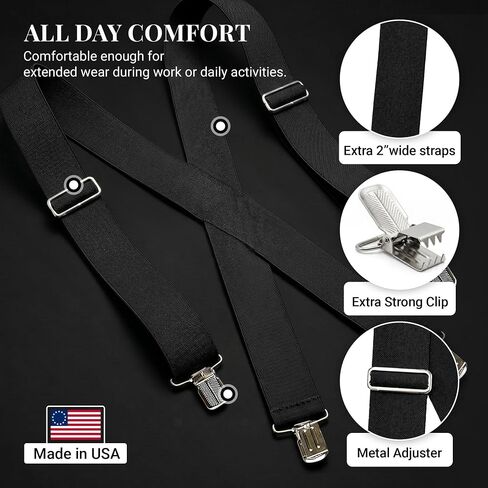 HOLD'EM Suspenders for Men – Mens Suspenders Heavy Duty, Work Suspenders for Men, Jeans, Big and Tall, Seniors in Saudi Arabia
