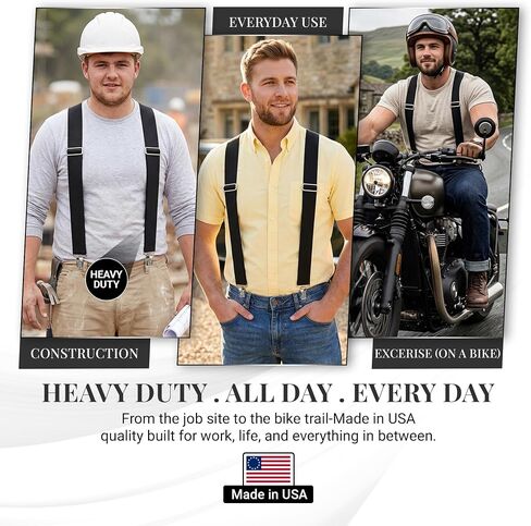 HOLD'EM Suspenders for Men – Mens Suspenders Heavy Duty, Work Suspenders for Men, Jeans, Big and Tall, Seniors in Saudi Arabia