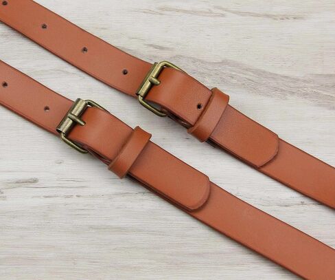 Mens Leather Suspenders - Buckle Pattern Adjustable Braces - Wedding Groom in Saudi Arabia
