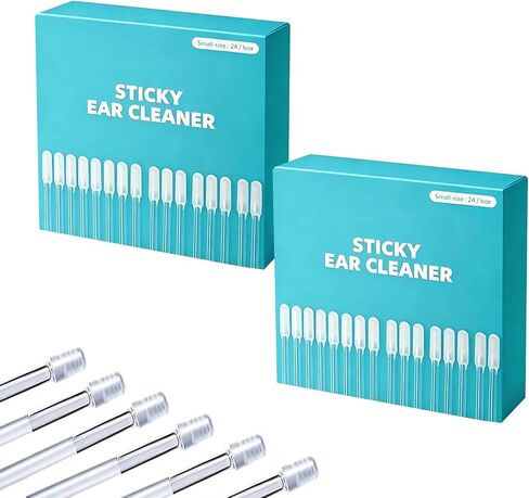 Sticky Ear Cleaning Stick,48 Pcs Ear Wax Removal Tool,Safe Adhesive Ear Pick,Reusable Resin Gel Ear Stick for Adults in Kuwait