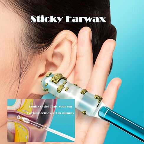 Sticky Ear Cleaning Stick,48 Pcs Ear Wax Removal Tool,Safe Adhesive Ear Pick,Reusable Resin Gel Ear Stick for Adults in Kuwait