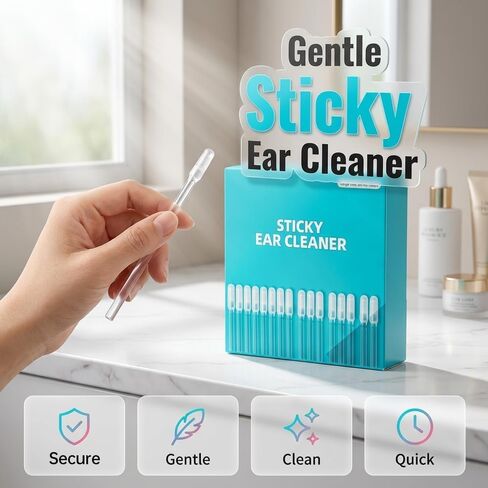 Sticky Ear Cleaning Stick,48 Pcs Ear Wax Removal Tool,Safe Adhesive Ear Pick,Reusable Resin Gel Ear Stick for Adults in Kuwait