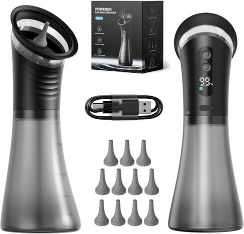 Upgraded Ear Wax Removal Kit, Electric Ear Wax Removal Tool for Tinnitus Relief, Safe & Gentle Ear Cleaner with Ear Irrigation Flushing System, Ipx7 Earwax Removal for Adults in Kuwait