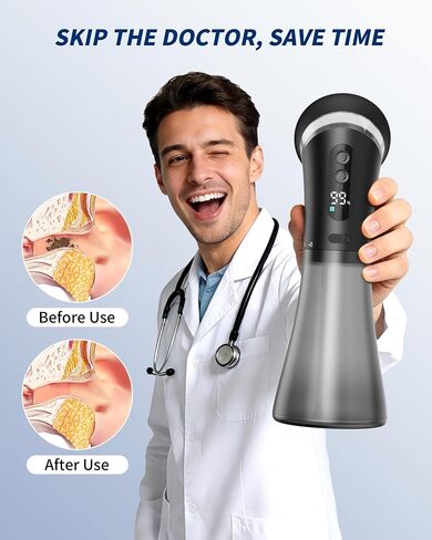 Upgraded Ear Wax Removal Kit, Electric Ear Wax Removal Tool for Tinnitus Relief, Safe & Gentle Ear Cleaner with Ear Irrigation Flushing System, Ipx7 Earwax Removal for Adults in Kuwait