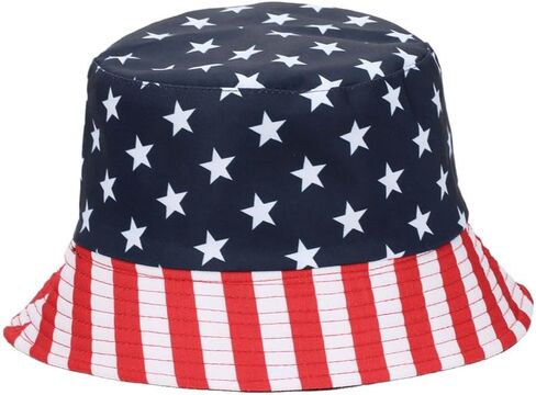 4th of July Bucket Hats for Women Men American Flag Bucket Hat Red White and Blue Hats Packable Outdoor Sun Hat in Kuwait