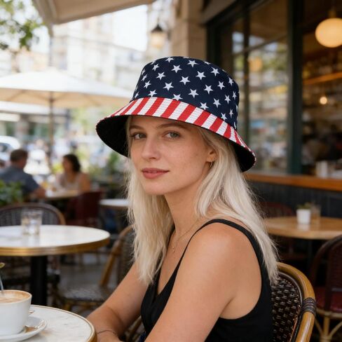 4th of July Bucket Hats for Women Men American Flag Bucket Hat Red White and Blue Hats Packable Outdoor Sun Hat in Kuwait