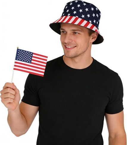 4th of July Bucket Hats for Women Men American Flag Bucket Hat Red White and Blue Hats Packable Outdoor Sun Hat in Kuwait