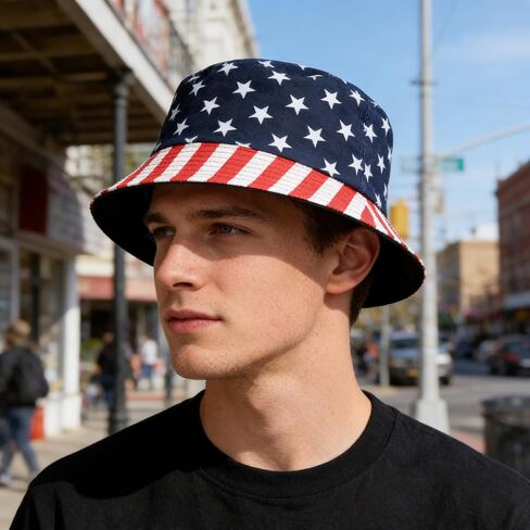 4th of July Bucket Hats for Women Men American Flag Bucket Hat Red White and Blue Hats Packable Outdoor Sun Hat in Kuwait