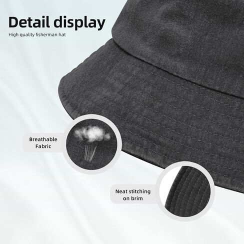 Bucket Hat Summer Washed Denim Cotton Sun Hats Travel Beach Fishing Fisherman Cap in Saudi Arabia