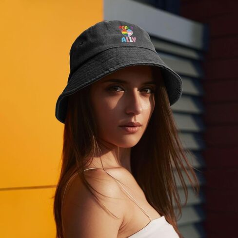 Bucket Hat Summer Washed Denim Cotton Sun Hats Travel Beach Fishing Fisherman Cap in Saudi Arabia