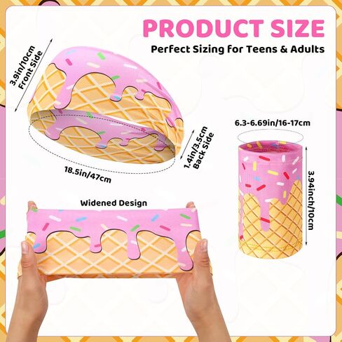 Ice Cream Baseball Headbands and Wristbands Sports Elastic Sweatbands for Youth Teen Women Men Athletes Football Basketball Running Gym Party Favors in Kuwait