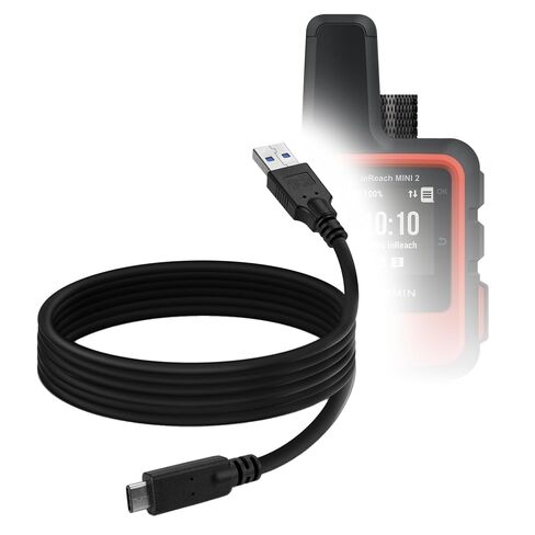 BoxWave Cable Compatible with Garmin inReach Mini 2 - DirectSync - USB 3.0 A to USB 3.1 Type C, USB C Charge and Sync Cable for Garmin inReach Mini 2-6ft - Black in Saudi Arabia