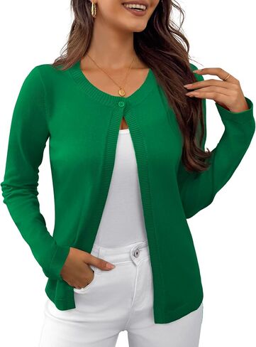 OmicGot Women's Long Sleeve Shrugs Open Front Cropped Cardigan Sweater Bolero Shrugs S-XL in Saudi Arabia