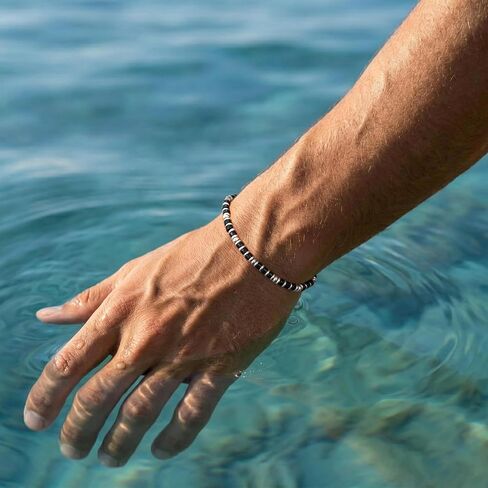 Healing Crystal Bracelet for Men Women, Triple Protection Hematite Black Obsidian Tiger Eye Natural Gemstone Beaded Bracelets Jewelry Gifts for Him in Saudi Arabia
