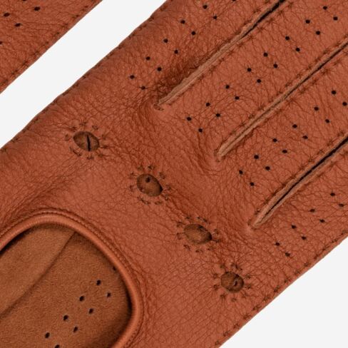 Fratelli Orsini Winter Gloves Maria Brown for Women - American Deerskin Leather Driving Gloves - color Brown in Saudi Arabia