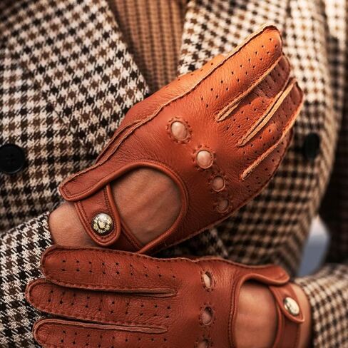 Fratelli Orsini Winter Gloves Maria Brown for Women - American Deerskin Leather Driving Gloves - color Brown in Saudi Arabia