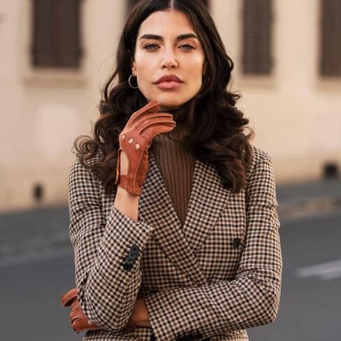 Fratelli Orsini Winter Gloves Maria Brown for Women - American Deerskin Leather Driving Gloves - color Brown in Saudi Arabia