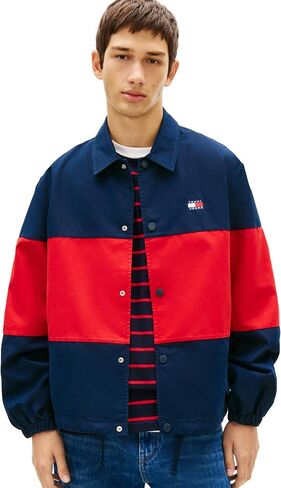 Tommy Jeans Men's Lightweight Color Block Shirt Jacket in Kuwait