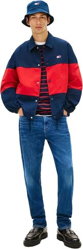 Tommy Jeans Men's Lightweight Color Block Shirt Jacket in Kuwait