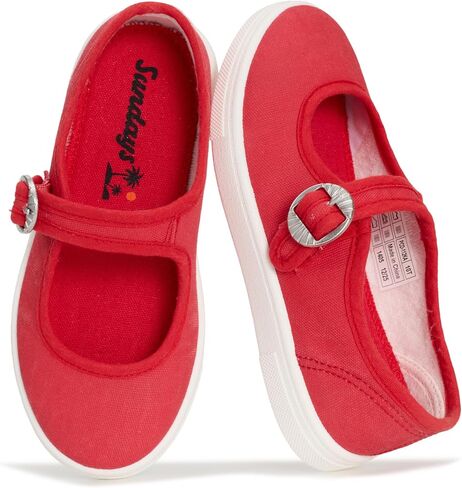 Sundays Canvas Girls Shoes - Memory Foam Insole Kids Shoes Girls Sneakers - Lightweight Mary Jane Flats & Non-Slip Comfortable Kids Sneakers (Callie Kids) in Kuwait