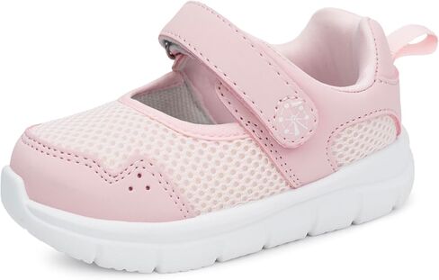 SKYWHEEL Toddler Girls Mary Jane Shoes with Quick Dry Mesh Upper Hook and Loop Easy On and Off Lightweight Mary Janes Cushioned Non-Slip Sole for Daily Wear Running Walking Travel School and Dress in Kuwait