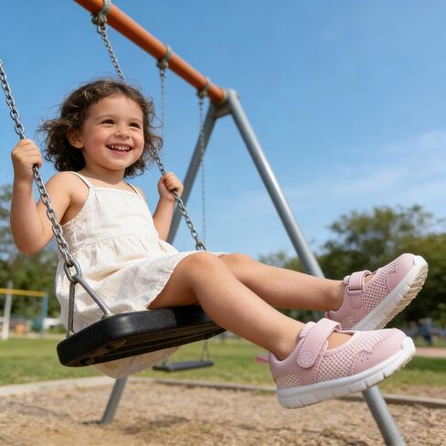 أحذية SKYWHEEL للفتيات الصغيرات Mary Jane مع خطاف علوي شبكي سريع الجفاف وحلقة سهلة الارتداء والخلع، خفيفة الوزن من Mary Janes نعل مبطن غير قابل للانزلاق للارتداء اليومي والجري والسفر والمدرسة والفستان in Kuwait