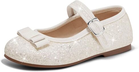 أحذية Coutgo Girls Mary Jane Dress Shoes ذات مقدمة دائرية وأحذية باليه مسطحة لحفلات الزفاف وحفلات الزفاف in Kuwait
