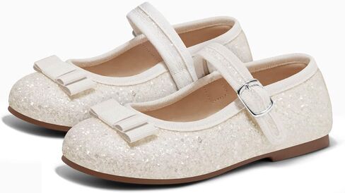 أحذية Coutgo Girls Mary Jane Dress Shoes ذات مقدمة دائرية وأحذية باليه مسطحة لحفلات الزفاف وحفلات الزفاف in Kuwait