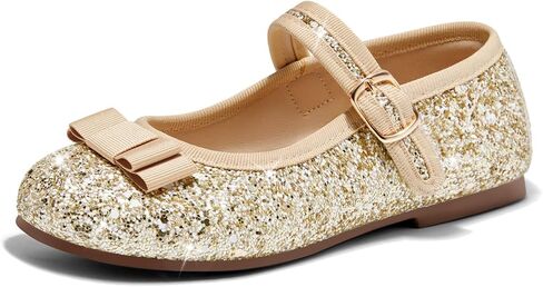 أحذية Coutgo Girls Mary Jane Dress Shoes ذات مقدمة دائرية وأحذية باليه مسطحة لحفلات الزفاف وحفلات الزفاف in Kuwait