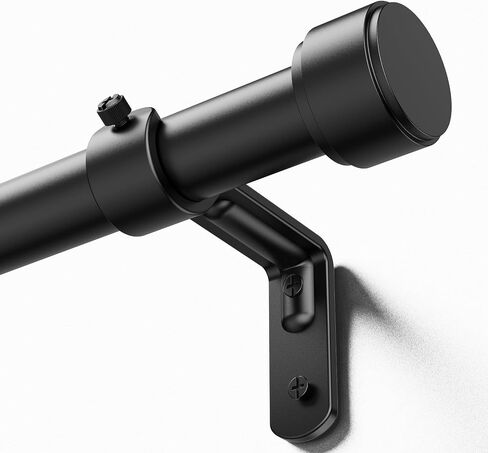 Yafex Curtain Rods 60-120 Inch, Upgraded 1 Inch 2x Longer Rod Sections, 30" Extra Long Adjustable Range Black Curtain Rod for Windows for Living Room, Bedroom Heavy Duty Modern Design & Easy Install in Kuwait