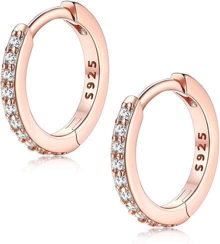 FaithHeart 925 Sterling Silver Huggie Hoop Earrings, Silver Small Hoop Earring for Women, 14K Gold/Black/Rose Gold Hypoallergenic Cartilage Earrings for Women 6/8/10/12/14/16/18/20mm in Kuwait