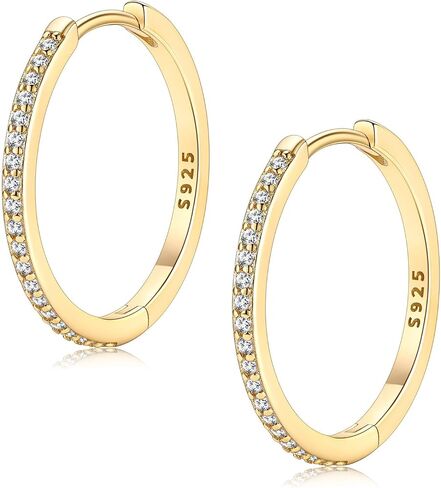 FaithHeart 925 Sterling Silver Huggie Hoop Earrings, Silver Small Hoop Earring for Women, 14K Gold/Black/Rose Gold Hypoallergenic Cartilage Earrings for Women 6/8/10/12/14/16/18/20mm in Kuwait