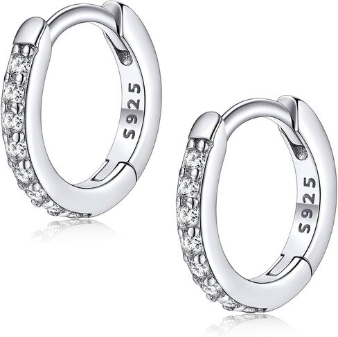 FaithHeart 925 Sterling Silver Huggie Hoop Earrings, Silver Small Hoop Earring for Women, 14K Gold/Black/Rose Gold Hypoallergenic Cartilage Earrings for Women 6/8/10/12/14/16/18/20mm in Kuwait